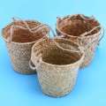 3-Piece Hand-Woven Storage Basket Wicker Hanging Flower Pot Basket Plant Basket Indoor and Outdoor Flower Container. 