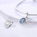 Lucky Blue Devil Eyes Pendant Fit Original Pandora Bracelet Necklace Silver Plated Palm Egypt Charms Bead DIY Jewelry. 