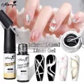 Monja 5/8ml Nail Art Liner Metallic Silver Mirror Glitter Painting Line Gel Polish Chrome Super Bright Effect Painting Drawing Line French Acrylic Soak Off UV LED Varnish DIY Nail Art Tool. 