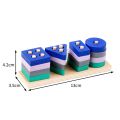Montessori Toy Wooden Building Blocks Early Learning Educational Toys Color Shape Match Kids Puzzle Toys for Children Boys Girls. 