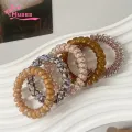 Muses Mall Simple Headband 5pcs Small Spiral Hair Coils Elastic Ponytail Holder Women Phone Cord Hair Ties Scrunchie Accessories. 