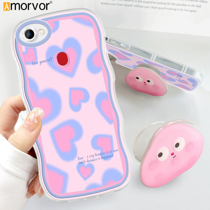 AMORVOR%20for%20OPPO%20F7%20/%20F7%20Pro%20Back%20Cover%20(With%20Free%20Holder)%20Love%20Heart%20Soft%20Wavy%20Phone%20Case%20Camera%20Protection%20Mobile%20Cover%20-%20Image%202