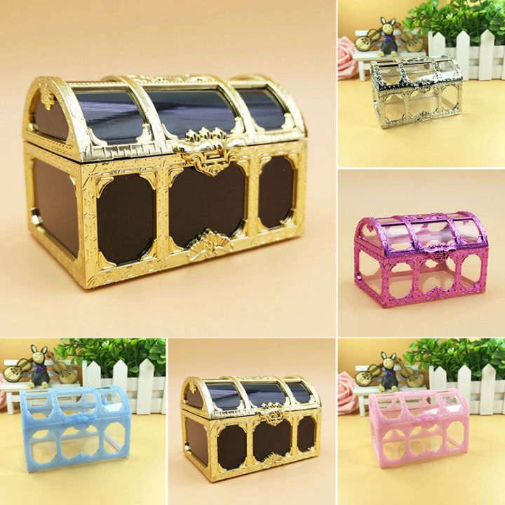 Vintage Transparent Pirate Treasure Storage Box Candy Trinket for ...