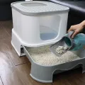 Litter Scoop with Refill Bag Large Capacity Cat Litter Scoop with Refill Garbage Bag Roll Portable Poop Scooper for Easy Cleaning Pet Supplies for Cat Litter Box. 