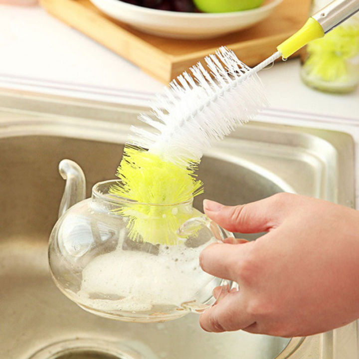 Bendable Nylon Long Handle Cleaning Cup Washing Brush 360 Degrees Without Dead Angle Cleaning