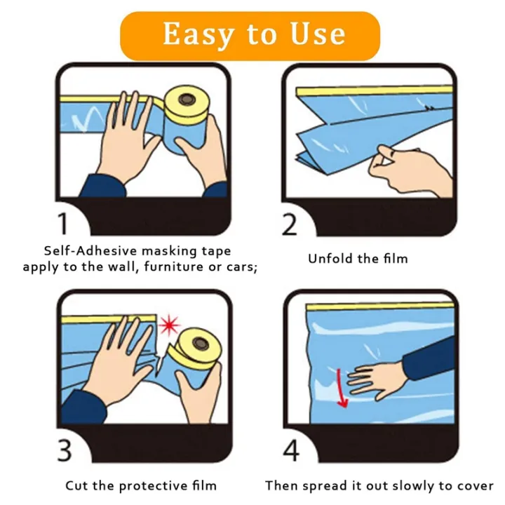 8%20Pcs%20Plastic%20Dust%20Sheets%20Roll%200.55%20x%2020M%20Pre-Taped%20Masking%20Film%20Drop%20Cloths%20for%20Painting%20Bed%20Furniture%20Covering%20-%20Image%205