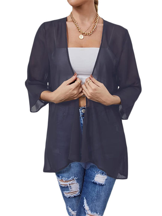 Women's%20Sheer%20Chiffon%20Jacket,%20Casual%20Cover%20Up%20Tops%20Lightweight%20Beach%20Cardigans%20Blouse%20Shawl%20-%20Image%207
