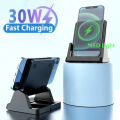 Wireless Charger Pad Stand Desktop Ultra-thin Mobile Phone Fast Charging Dock Station For iPhone 15 14 13 12 Samsung Xiaomi. 