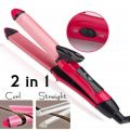 New Professional Nova 2 in 1 Hair Straightener & Curler Set - Hair Tool 2 in 1 Smoothing Straightening Curling Flat Iron For Hair. 