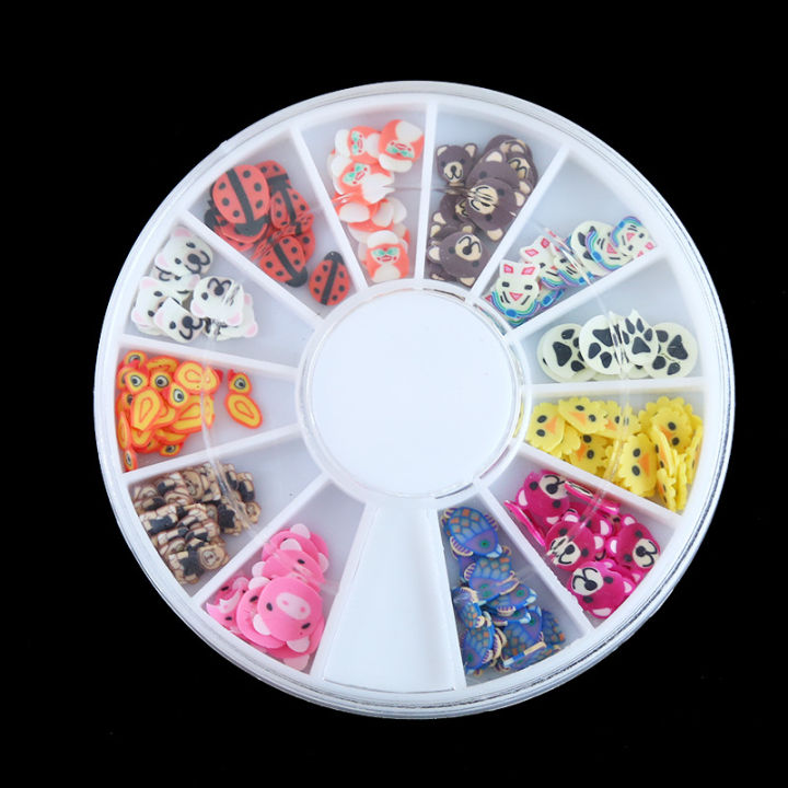 【GlobalTrendz】Mixed 12 Style 3D Polymer Clay Tiny Fimo Fruit slices Wheel Nail Art DIY Designs Wheel Nail Art Decorations (about 120pcs)