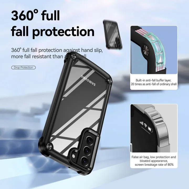HODON%20Transparent%20Back%20Phone%20Cases%20For%20Samsung%20Galaxy%20S26%20S25%20S24%20S23%20S22%20Ultra%20S21%20S24%20Plus%20Plating%20Camera%20Frame%20Case%20For%20A52%20A32%20Pure%20Color%20Bumper%20Protect%20-%20Image%205