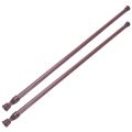 2X Extendable Telescopic Spring Loaded Net Voile Tension Curtain Rail Pole Rods,55-90cm,Wood Color. 