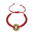 Lucky Red String Feng Shui Copper Bracelet Bangle Handmade Adjustable Attract Wealth Bracelet for Women Men. 