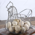 Homewares Chicken Hen Shaped Egg Collection Storage Wire Basket Farmhouse Style Organization. 