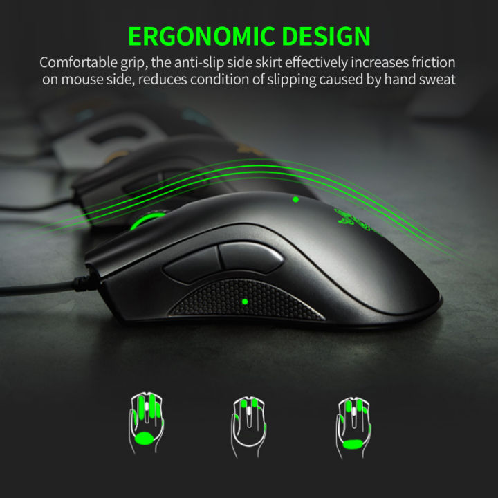 Razer%20DeathAdder%20Essential%20Wired%20Gaming%20Mouse%20Ergonomic%20Mice%20with%206400DPI%20Optical%20Sensor%205%20Programmable%20Buttons%20White%20(2021%20Version)%20-%20Image%203