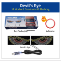 Glass Dynamic Light LED Display V USB 12V/24 Screen for Car Truck Decorative Lights with Animated Flashing Devil Eyes Front and Rear Windshield. 
