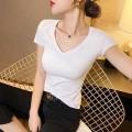 T shirt women【2 Pack 】100 cotton 2022 summer white black short-sleeve. 