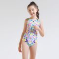 Banfei Professional Children's Swimsuit Female One-Piece Girl Triangle Middle and Big Children Youth Training Conservative Swimwear. 