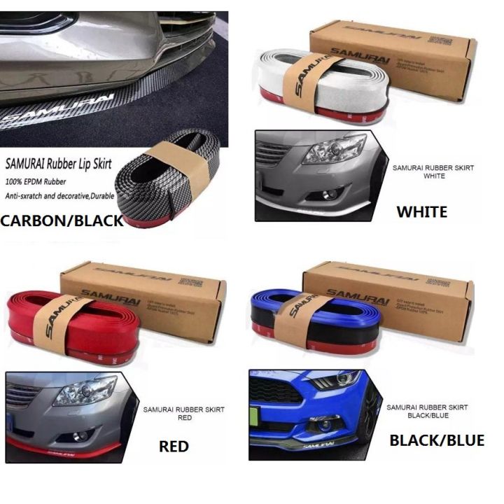 SAMURAI%20BLACK%20CARBON%20FIBER%20Look%20Car%20Body%20Kit%20Bumper%20Lip%20Side%20Skirt%20Rubber%20Edge%20Decorative%20Protector%20Trim%203M%20-%20Image%205