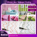 ( Buy 2 Free 1 roll Wood WallSticker Design ) 10Meter PVC Jalur Wallpaper sticker For Wall Kertas Dinding Waterproof Waterproof 3D Living Room KYK 壁纸. 