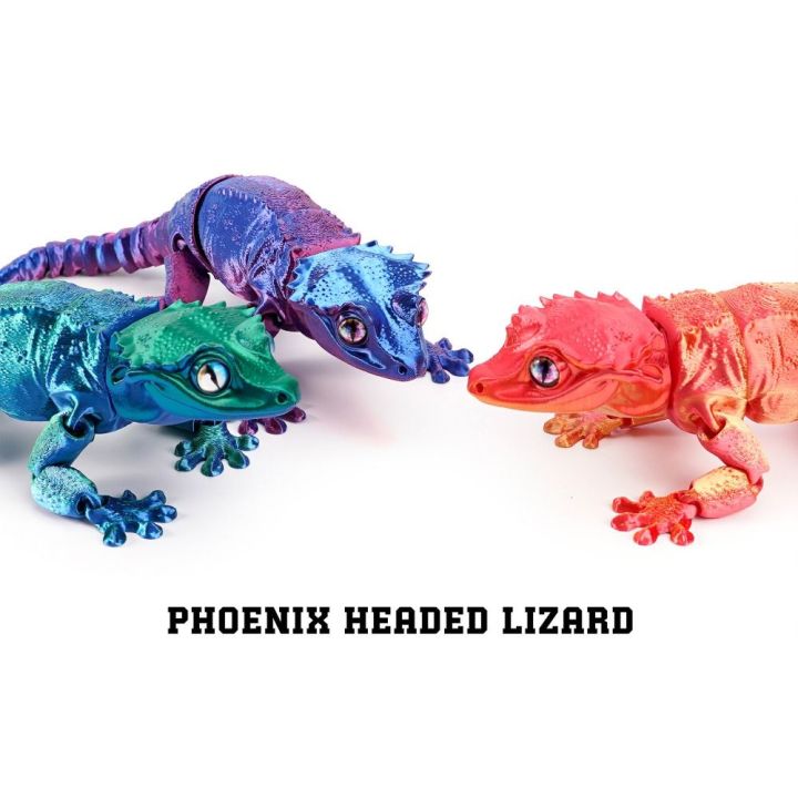 Creative PLA Plastic 3D Printed Lizard Model 6 Colors 17cm Animal ...
