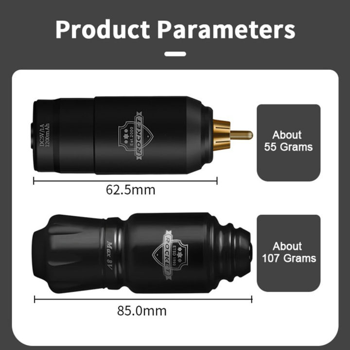 Rocket%20Tattoo%20Machine%20Kit%20Full%20Mini%20Tattoo%20Machine%20Set%202PCS%20Wireless%20Tattoo%20Power%20Supply%201500Mah%20Battery%20Rotary%20Tattoo%20Pen%20Kit%20,%20Permanent%20Makeup%20Short%20Set%20Wireless%20Artist%20Tool%20for%20Liner%20and%20Shader%20,%20Rotary%20Tattoo%20Machine%20with%20RCA%20Interface%20-%20Image%204