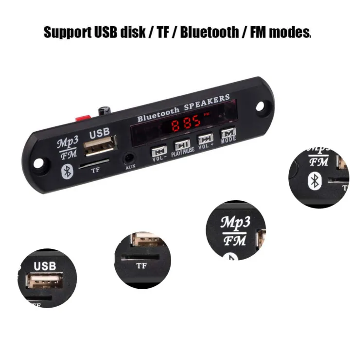 5V%20/%2012V%20USB%20Bluetooth%20MP3%20WMA%20FM%20AUX%20Decoder%20Board%20Audio%20Kit%20With%20Remote%20-%20Image%204