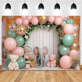 210X150cm Children'S Animal Birthday Background Cloth Balloon Photography Background Cloth Decor Easy Install Easy to Use , C. 