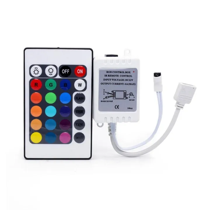 12V%205050%20RGB%20LED%20Strip%20Controller%20box%20with%2024%20Key%20IR%20Remote%20Control%205m%202835,%20Light%20Control%20-%20Image%202