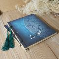 Chinese Style Blue Rose Color Diary Note Book Tassel Stationery Retro Flower Sketchbook Journal Empty Notebook Chinoiserie. 