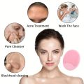 Silicone Facial Cleansing Brush with Suction Cup - Soft Manual Face Scrubber for Deep Cleansing and Massage, Unscented, Portable and Easy to Use. 