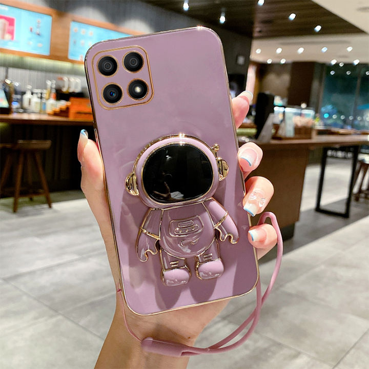 For%20Honor%20X6%204G%20/%20Honor%20X6A%20/%20Honor%20X5%20Back%20Cover%20with%20Lanyard%20+%20Cartoon%20Astronaut%20Folding%20Stand%20Luxury%206D%20Plating%20Square%20Frame%20Phone%20Case%20Shiny%20Soft%20Silicone%20Protective%20Cases%20Pouch%20Girls%20-%20Image%209