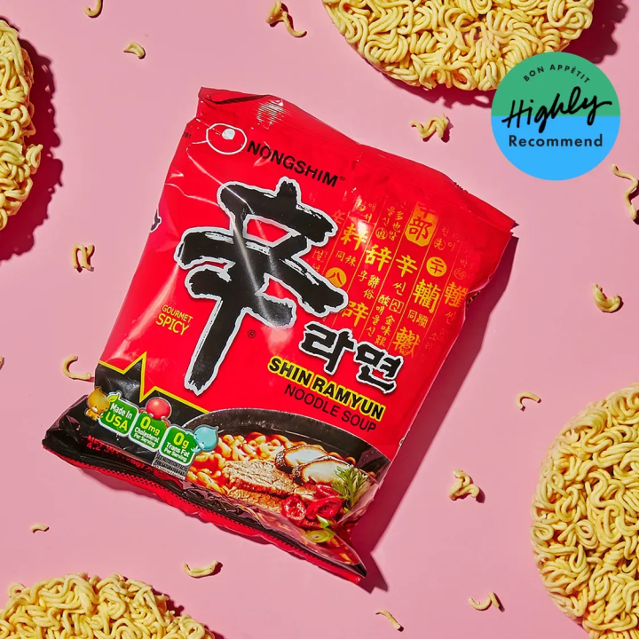[Not Fake] 5Pcs Nongshim Shin Ramen Noodles - Hot & Spicy Korean Style (120g)  [Korean Taste]