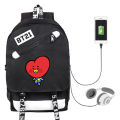 【BestGO】Imixlot BTS Peripheral School Bag BT21 Same Backpack Korean Version Male and Female Students USB Charging Canvas School Bag. 
