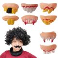 vampire teeth 1/10 Pcs Vampire Teeth Fangs Denture Prop Halloween Cosplay Zombie Teeth False Teeth Solid Glue Denture Adhesive Halloween DecorParty Games Crafts. 