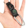 2Pcs Multi Compasses Pointer Mini Keychain Camping Outdoor Tools Metal Climbing Thermometer Compass Key Hook Sports Accessories. 