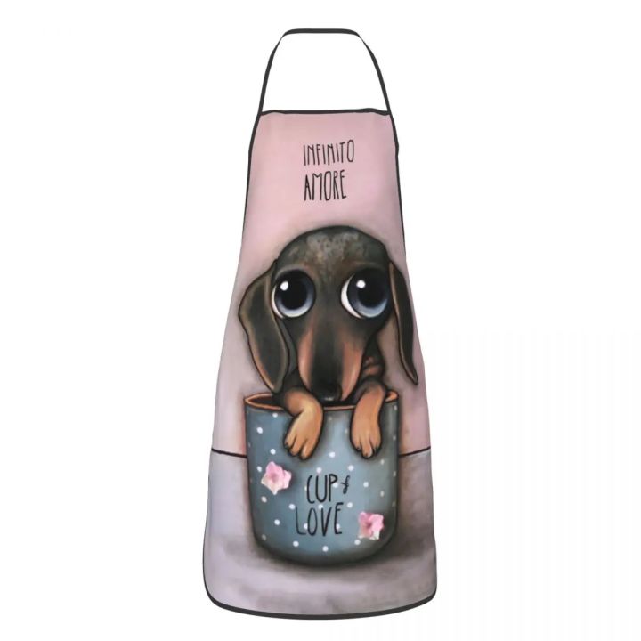 NEW%20Dachshund%20Cup%20Love%20Aprons%20for%20Men%20Women%20Sausage%20Wiener%20Badger%20Dogs%20Adult%20Unisex%20Kitchen%20Chef%20Bib%20Tablier%20Cuisine%20Cooking%20Baking%20-%20Image%203