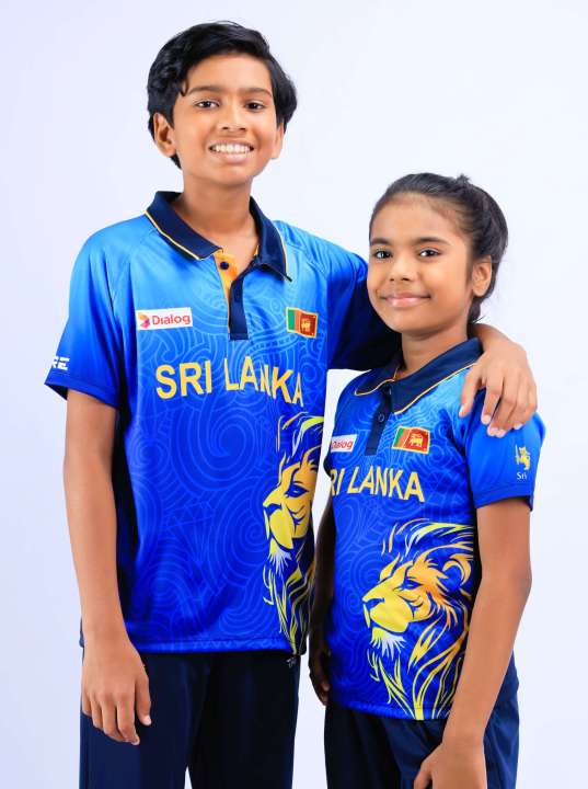 Dialog Kid's Sports Sri Lanka Cricket Fan T-Shirt - Collar S/S (Dry Fit)  - New arrival 01