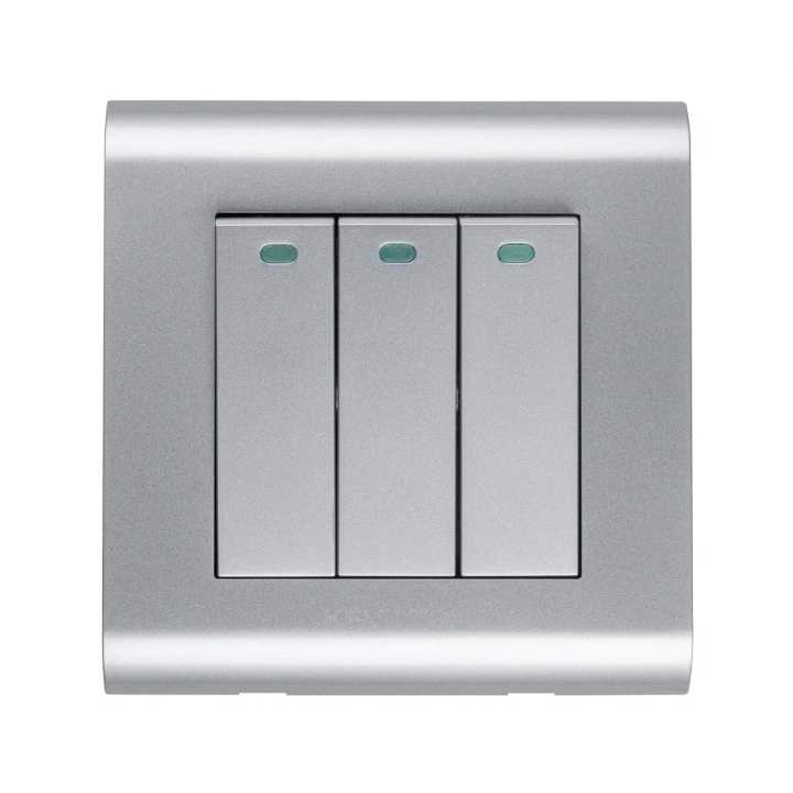 Modular Silver 3Gang 1way Switch