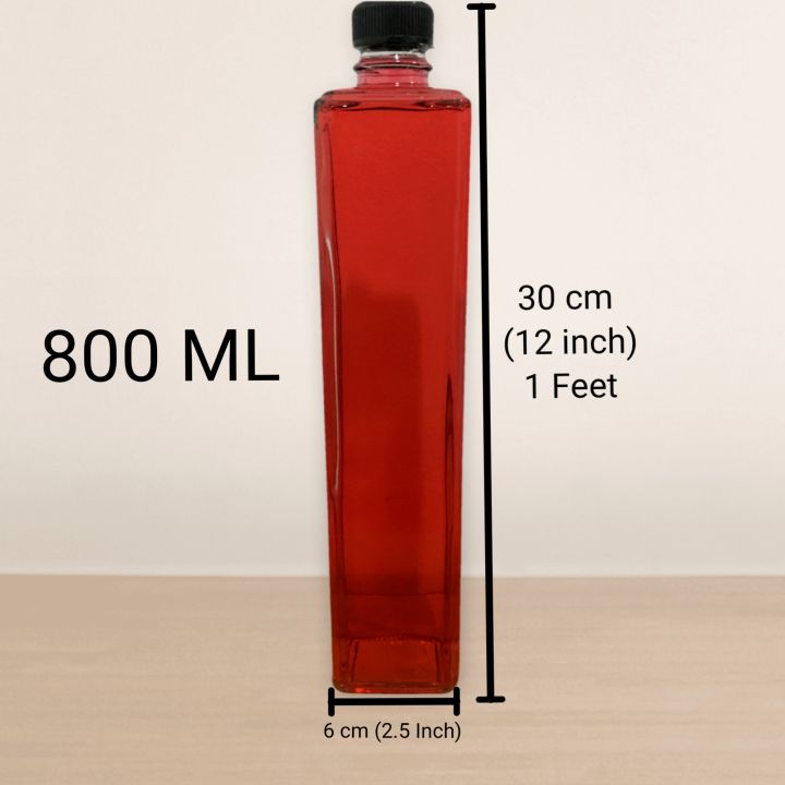 Glass Water Bottle 800Ml / Glass water bottle For Office / High quality Glass Bottle / Office Water Bottle / Girl Water bottle / Water bottle for girls / Square Water Bottle/ Glass Square Water bottle