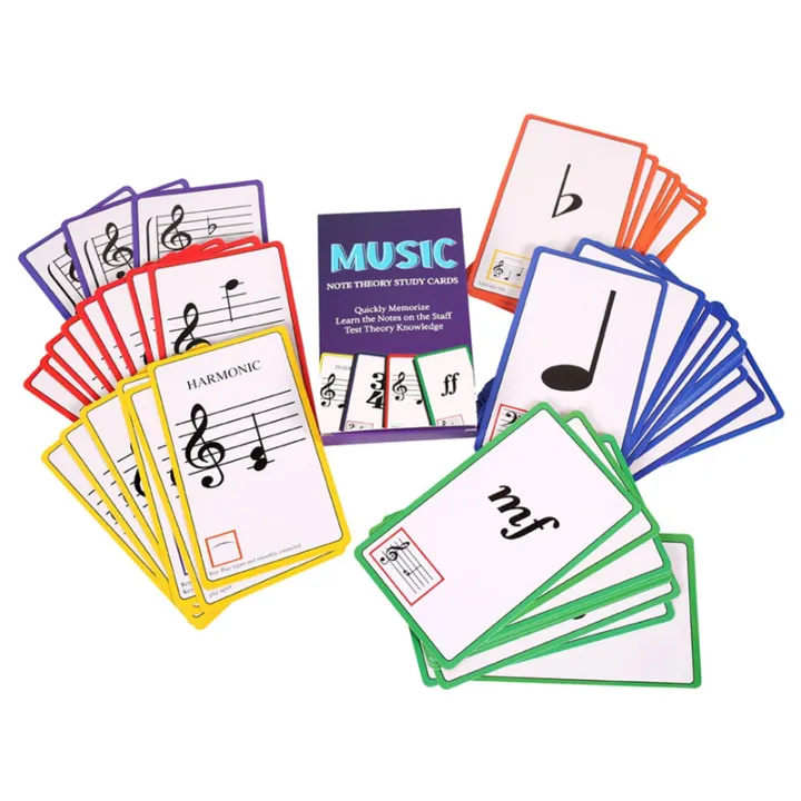 Music Flash Cards Colored Copper Plate Paper Piano Color Coded Flash ...