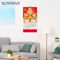 Traditional Lunar Calendar 2024 Blessing Word Wall Calendar Monthly Ornament for Chinese New Year Tearable Hanging Decoration Southeast Asian Buyers' Choice Year of the Dragon Wall Calendar. 