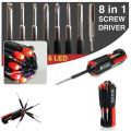 8 in 1 Multi Screwdriver with LED Torch Tool set. 