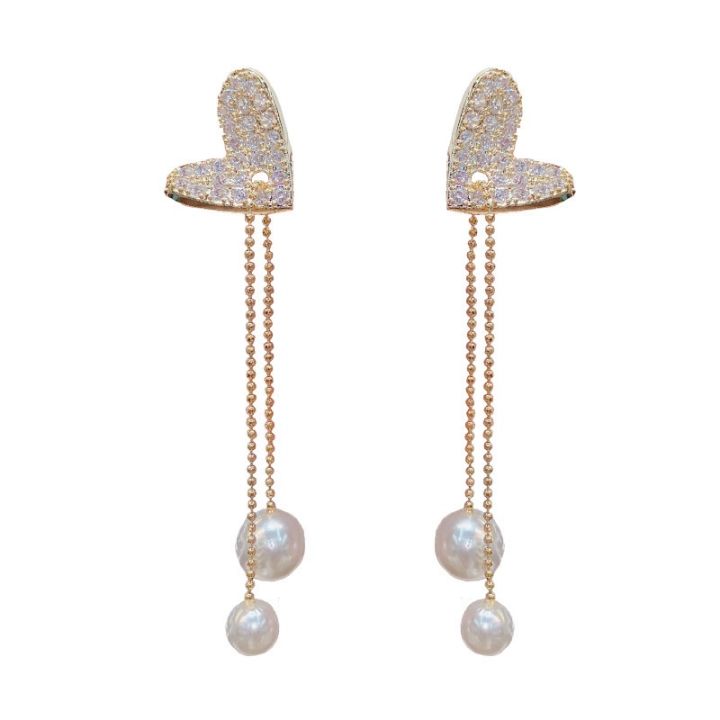 Enacolor%20%20Gold%20Metal%20Chain%20Drop%20Earring%20Pearl%20Female%20Delicate%20Full%20Crystal%20Heart%20Dangle%20Earrings%20for%20%20Girls%20-%20Image%2010