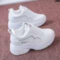 ～ Versatile Shoes New Sports Platform 2024 Elevator shoes “ Leather White Shoes for Spring and Autumn Casual Little Girl Daddy { Korean Style #﹠. 