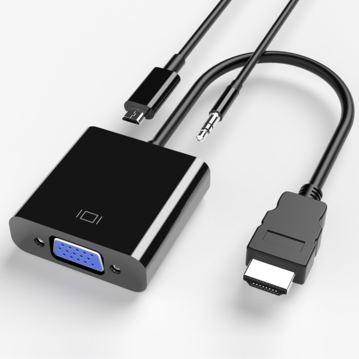 Vention VGA to HDMI Adapter 1080P VGA Male to HDMI Female Converter Cable With Audio USB for PS4/3 HDTV VGA HDMI Converter and 3.5mm AUX Audio Micro USB Power Cable Male to Famale Converter 1080P Digital to Analog Video