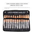12PCS Wood Chisel Sets with Cases Professional Wood Carving Chisel Carpenter Carving Firmer Gouge Wood Chisel Woodworking Tool Soft Grip Handles Steel-end Hand Tool. 