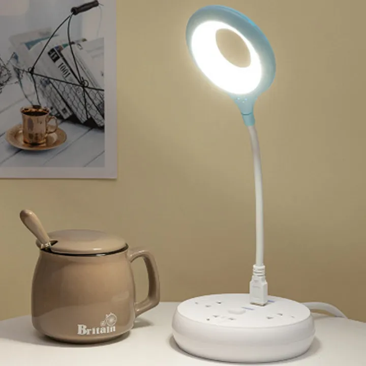 Home Bedroom USB Direct Plug Portable Lamp Dormitory Bedside Lamp Eye Protection Student Study Reading Available Night Light