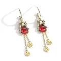 【ALLGOOD】1Pair Earrings Cow Shape Wedding Jewelry Rhinestone Ladies Dangle Earrings for Birthday Pary Earrings Wedding Jewelry Dangle. 