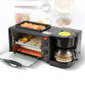 3-in-1 Family Size Electric Breakfast Station Coffeemaker Griddle Toaster Oven. 